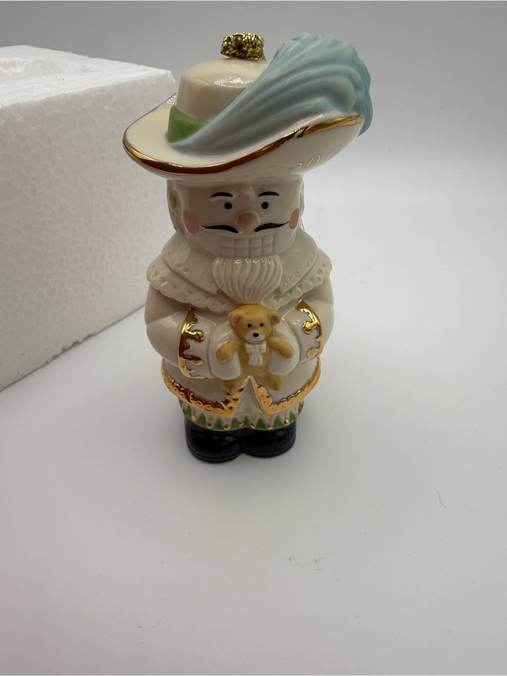 Lenox 2011 Cream, Gold and Light Blue Porcelain Nutcracker Figurine